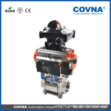 Pneumatic stainless steel ball valve with location indicator